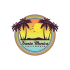 Sticker Pack Santa Monica California Coastal Retro 3 Birds Palms