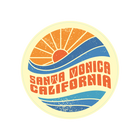 Sticker Pack Santa Monica California Coastal Retro GE - Vintage Sunset