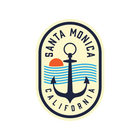 Sticker Pack Santa Monica California Coastal Badge - Anchor