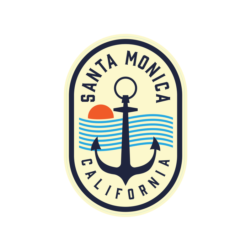 Sticker Pack Santa Monica California Coastal Badge - Anchor