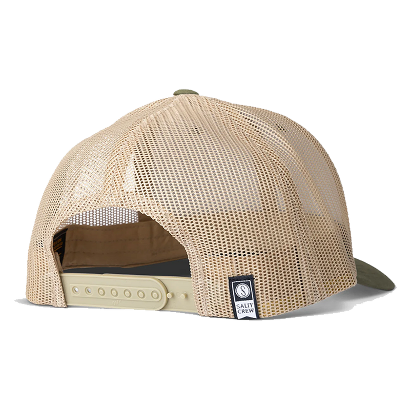 Salty Crew Outlined Moss/Khaki Retro Trucker Back