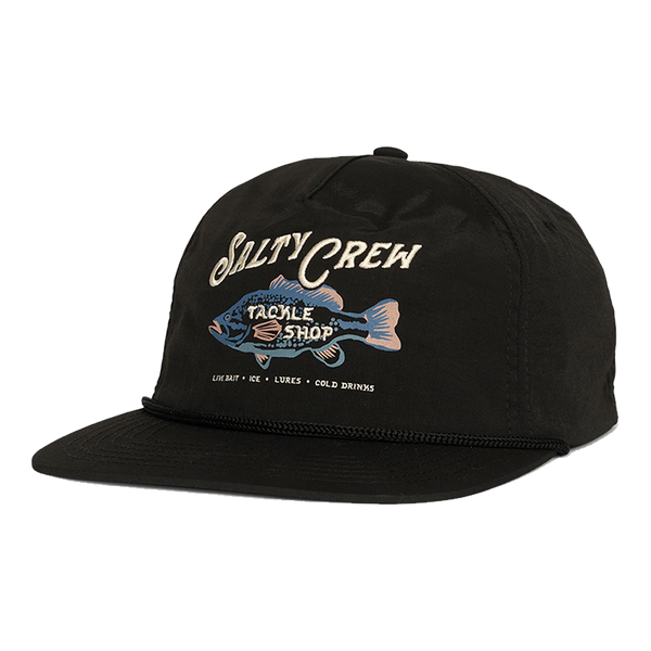 Salty Crew Crafted 5 Panel Hat - Black Front