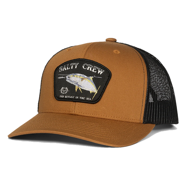 Salty Crew Surface Retro Trucker Hat - Camel Black Front