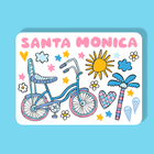 Santa Monica Magnet - Bike (Sky Blue Background)