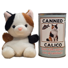 Canned Calico Cat | Stuffed Animal Cat Plush w/Jokes: Standard Lid