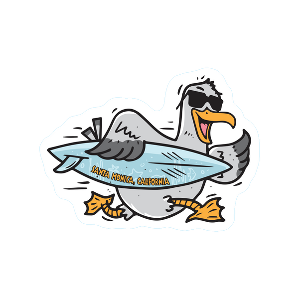 Sticker Pack Santa Monica California Palm Hand Seagull Surf