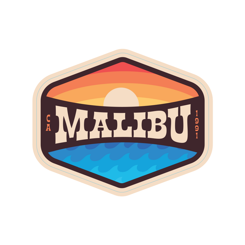 Sticker Pack Malibu Coastal Sunset Over Waves