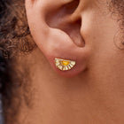 Model wearing Pura Vida Pacific Stud Earrings - Gold