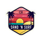 Sticker Pack Sand 'N Surf CA Coastal - Sunset Beach Doodle