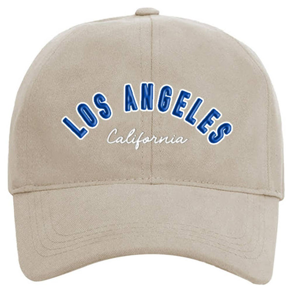 Los Angeles California Fashion Ball Cap - Khaki/Royal