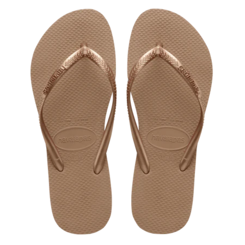 Havaianas Slim Flip Flops - Rose Gold (Left and Right)