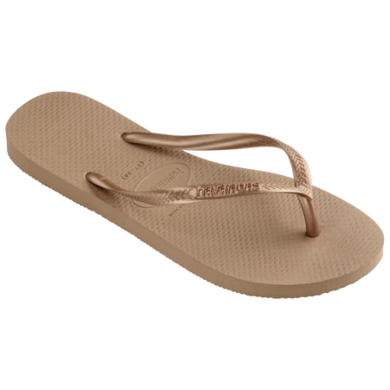 Havaianas Slim Flip Flops - Rose Gold (Front)