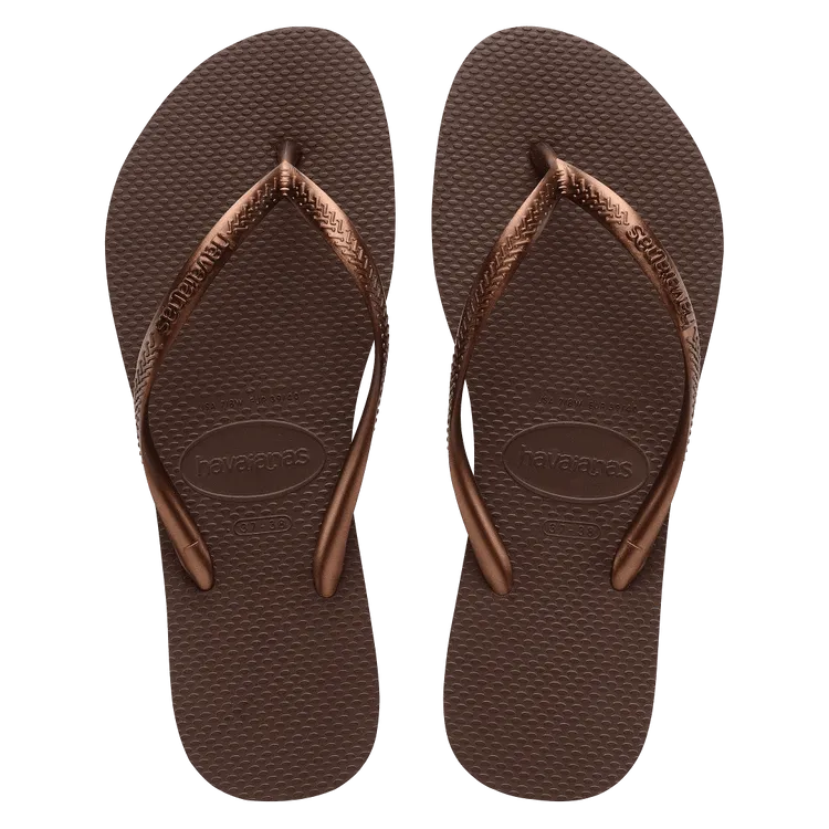 Dark Brown Metallic Havaianas Slim Flip Flops