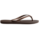 Dark Brown Metallic Havaianas Slim Flip Flops Side View