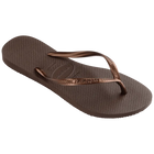 Dark Brown Metallic Havaianas Slim Flip Flops Right