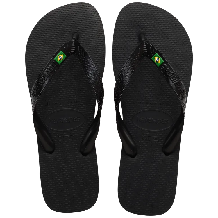 Black Havaianas Brazil Flip Flops