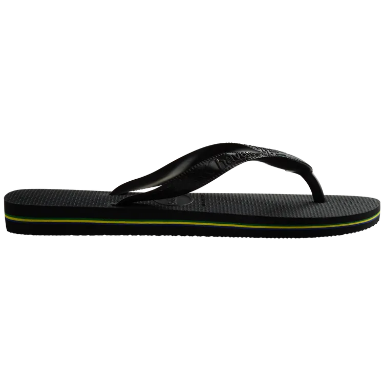 Black Havaianas Brazil Flip Flops Side View