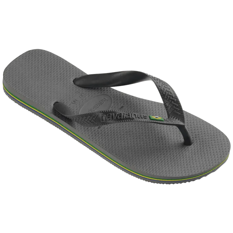 Steel Grey Havaianas Brazil Flip Flops Right