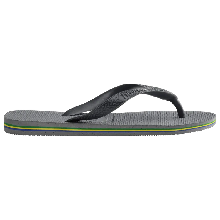 Steel Grey Havaianas Brazil Flip Flops Side View