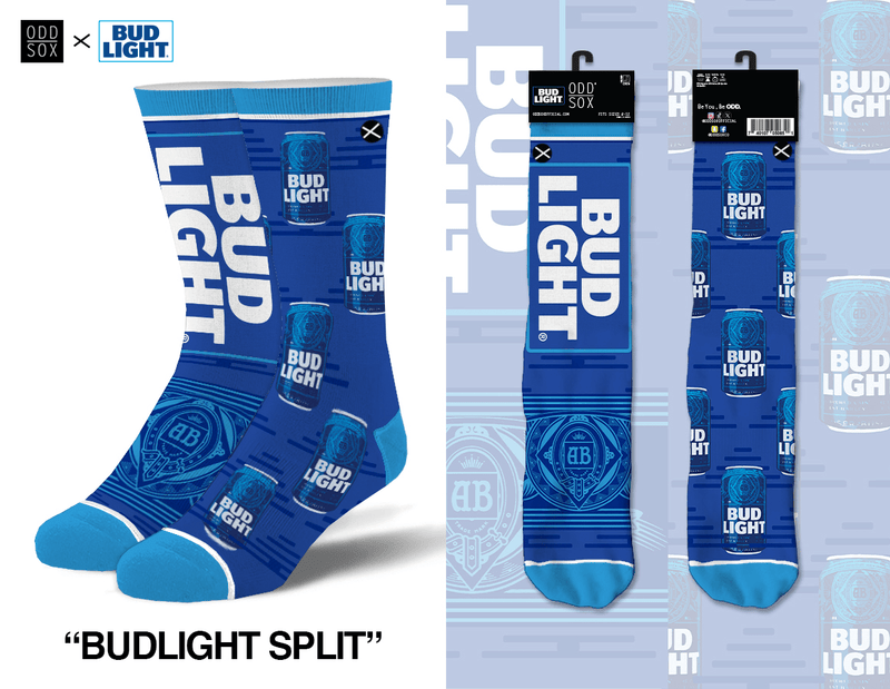 Odd Sox Bud Light Split - Men's Crew Straight