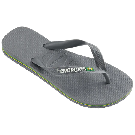 Havaianas Brazil Logo Flip Flops Steel Grey