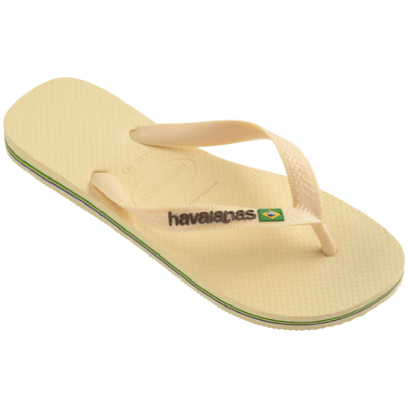 Havaianas Women's Brazil Logo Flip Flops - Buttercream