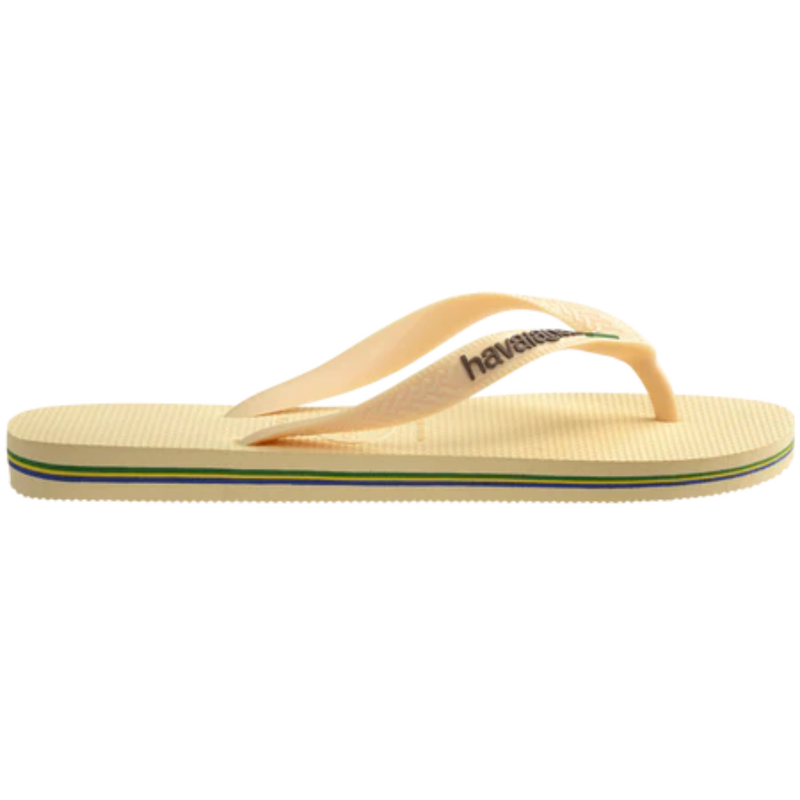 Havaianas Women's Brazil Logo Flip Flops - Buttercream Side View