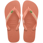 Pair of Havaianas Women's Brazil Logo Flip Flops - Pink Clay