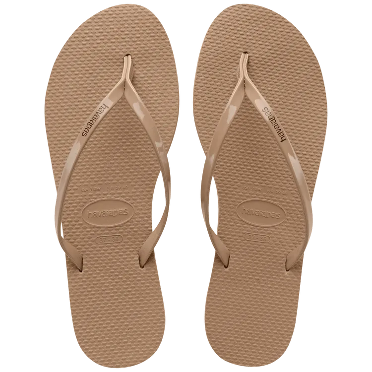 Rose Gold Havaianas You Metallic Flip Flops 