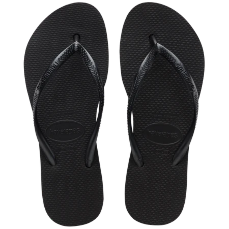 Havaianas Slim Flatform Flip Flops - Black (Left & Right)