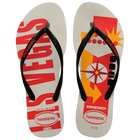 Ruby Red Havaianas Slim Postcard USA Flip Flops with Black Straps