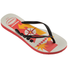 Ruby Red Havaianas Slim Postcard USA Flip Flops with Black Straps Right 