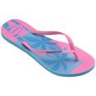 Turquoise/Pink Havaianas Slim Postcard USA Flip Flops Right