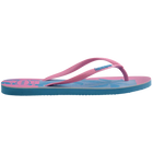 Turquoise/Pink Havaianas Slim Postcard USA Flip Flops Side View