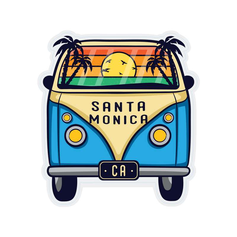 Sticker Pack Santa Monica CA Coastal Bus Views