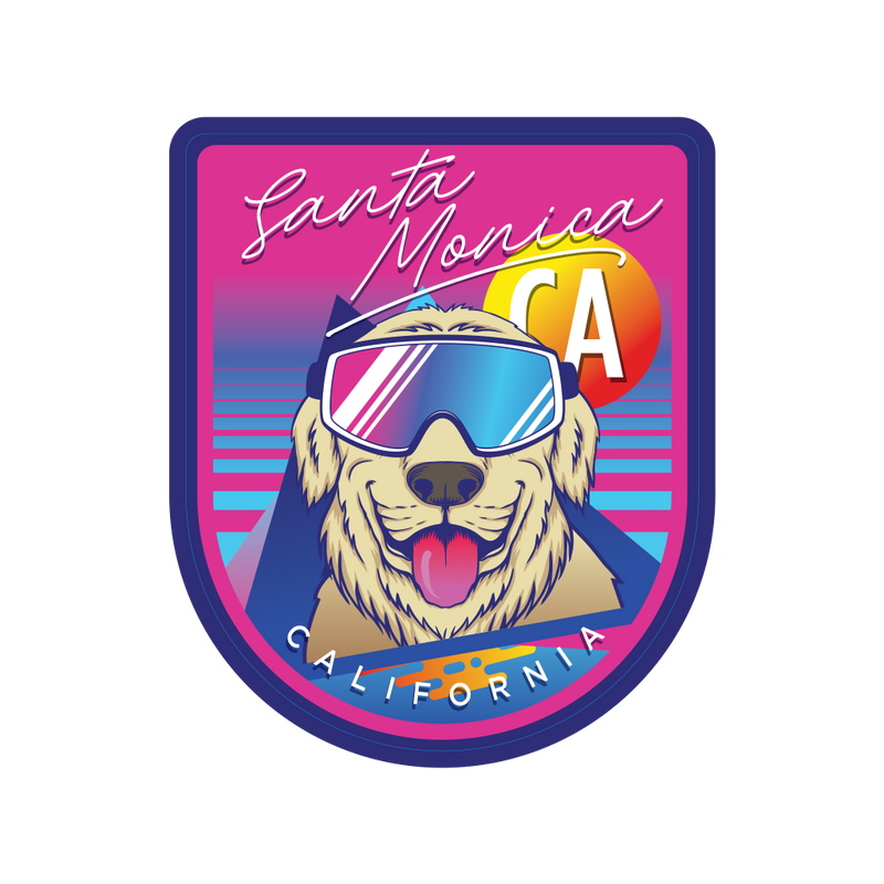 Sticker Pack Santa Monica California Retro Future - Doggles