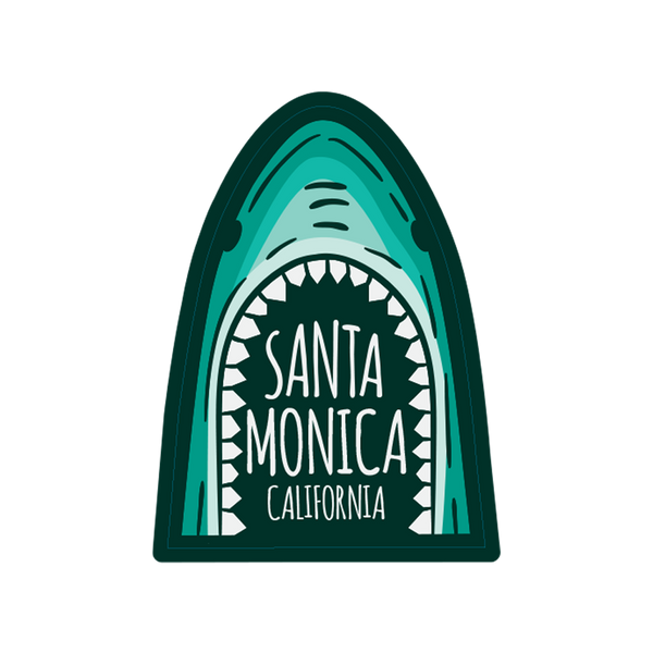 Sticker Pack Santa Monica California Shark Mouth