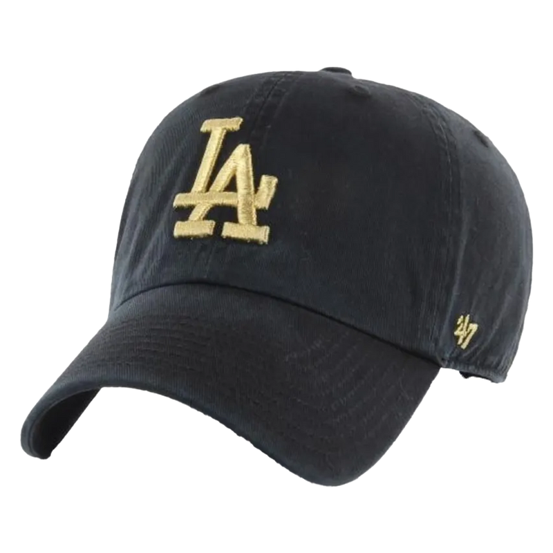 LA Dodgers Black with Gold Logo 47 Clean Up Front