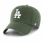 An moss green baseball cap featuring a white embroidered 'LA' logo on the front and a white '47' logo on the side, set against a plain white background.