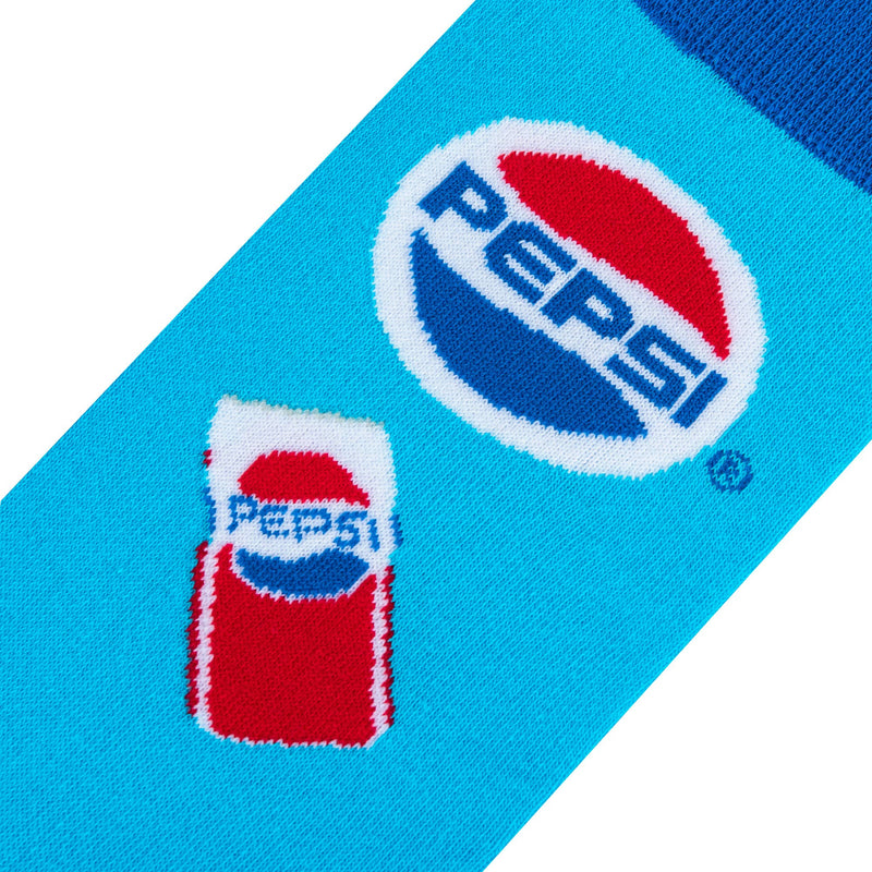 Pepsi logo and soda can design on a blue background Cool Socks Pepsi Cans Socks - Women's