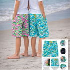Banana Boat UPF 50+Kids Shorts With Compression Liner: 725-PINK/AQUA