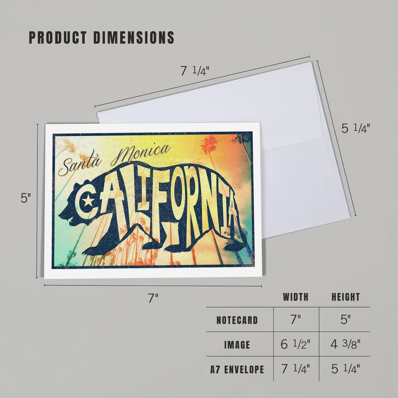 GREETING CARD Santa Monica, California, Beach Palette