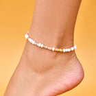 Pura Vida Venice Mixed Bead Stretch Anklet - Gold