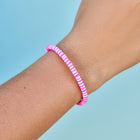 Model wearing Pura Vida Azalea Seascape Stretch Bracelet