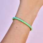 Model wearing Pura Vida Sunbleached Aqua Seascape Stretch Bracelet