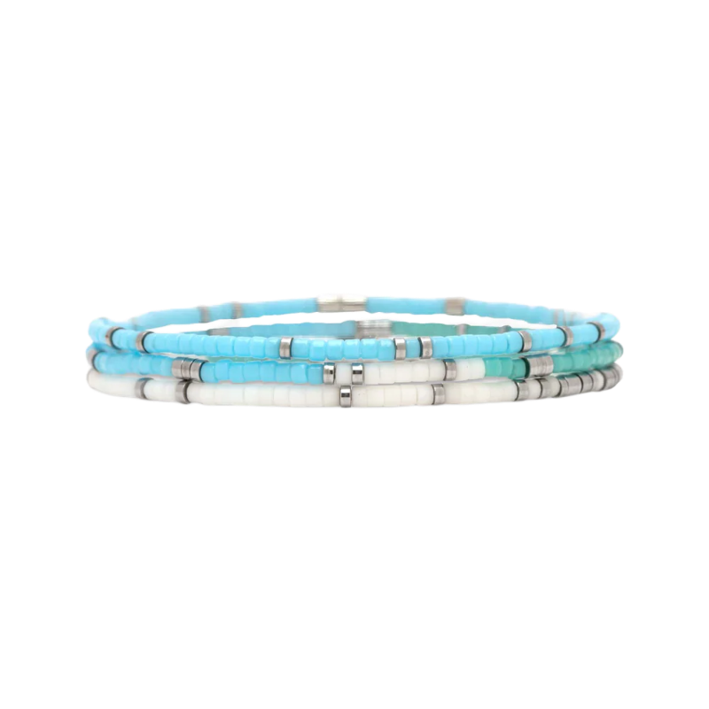 Pura Vida Seafoam Dream Stretch Bracelet Set Of 3