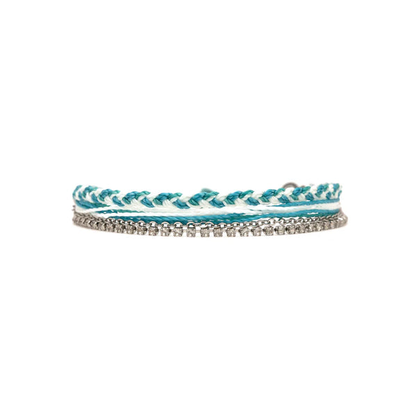 Pura Vida Laguna String and Chain Silver Bracelet - Siesta