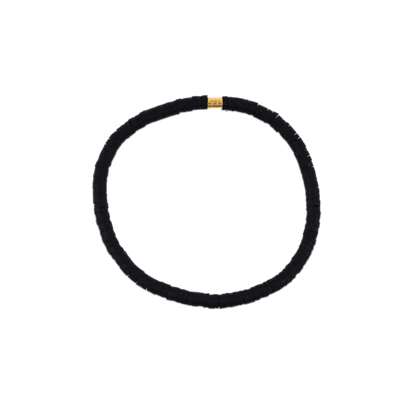 Pura Vida Solid Cabrillo Stretch Bracelet Blk