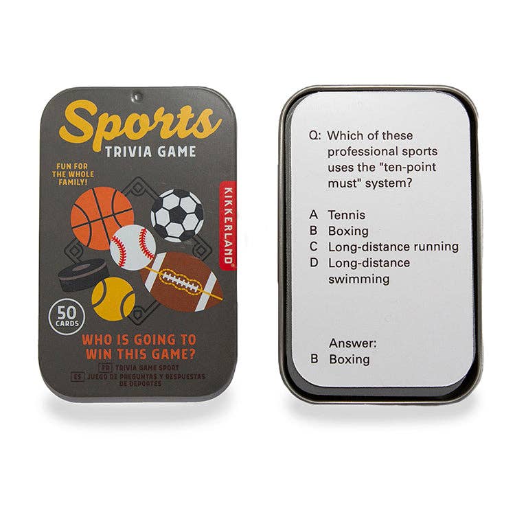 Sports Trivia Game with sample card