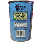 Flip the Canned Dolphin | Stuffed Animal Plush w/Jokes Label warning